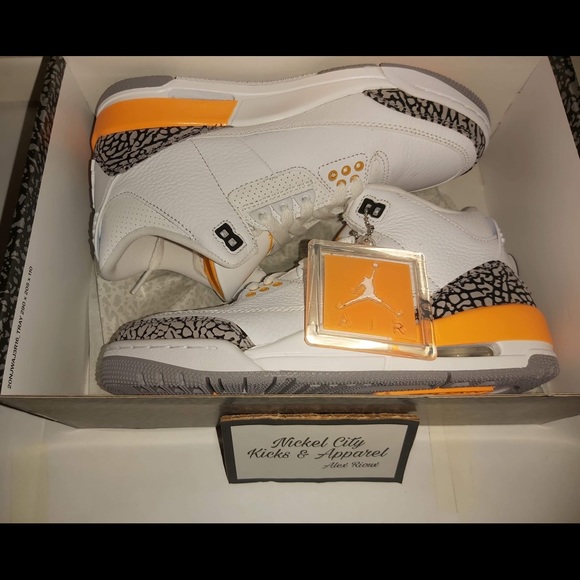 NEW! Air Jordan 3 retro laser orange w - Picture 2 of 7